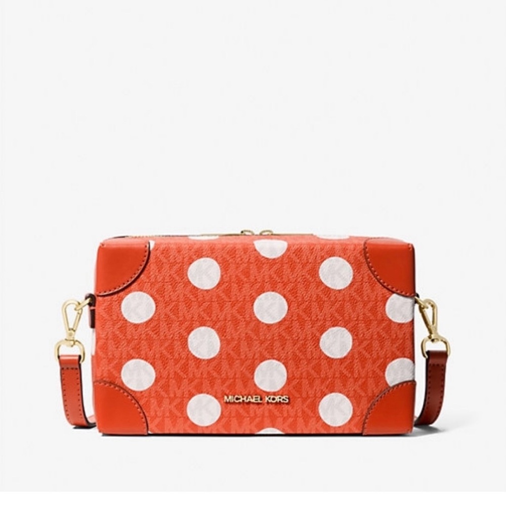 Michael Kors Orange and White Polka Dot Crossbody - Picture 7 of 8